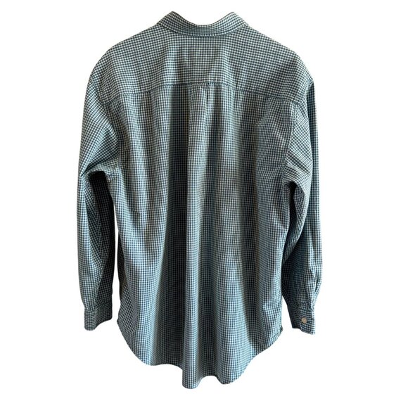 Abercrombie & Fitch Mens Shirt M Green Blue Gingham Button-Down Flaws - Picture 2 of 9